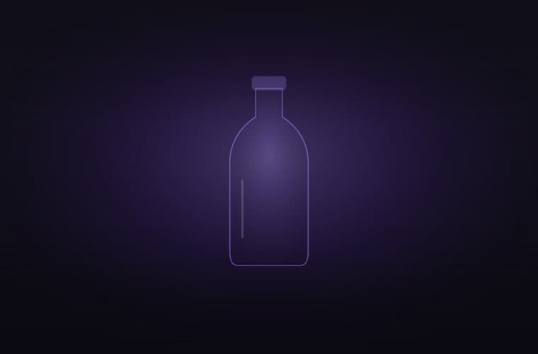 Abstract brand artwork: fine vertical strands under a soft violet spotlight on a near-black field